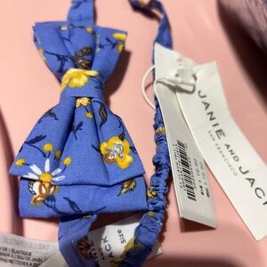 Janie and Jack Blue Floral Bow Headband NWT